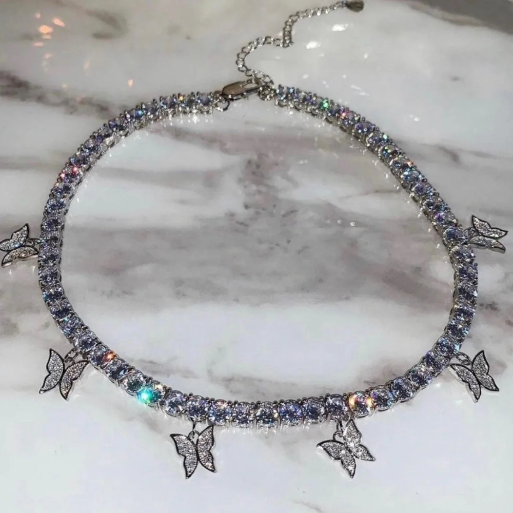 Tennis Butterfly necklace